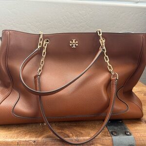 Tory Burch Brown Leather Tote Bag